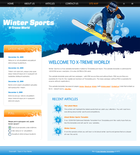 free web template - winter sports