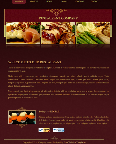 free website template - restaurant