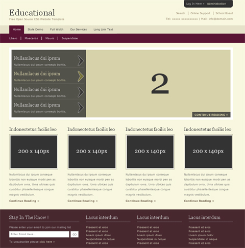 educational web template