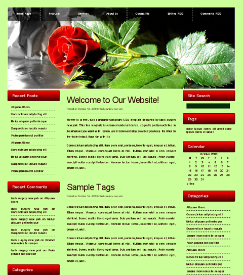 free flowers website template