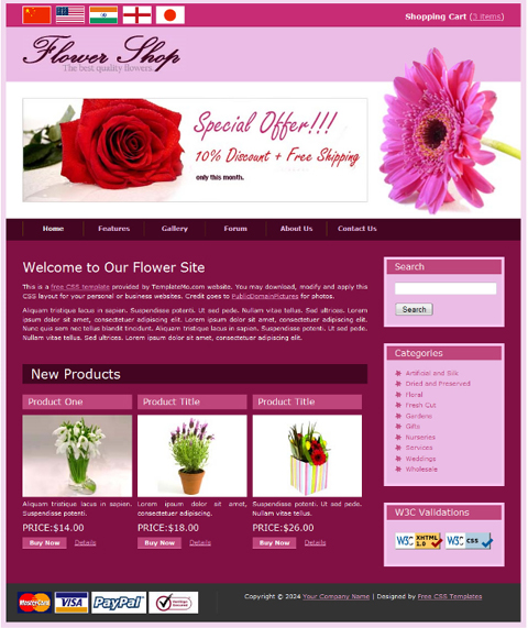 free web template - flower shop