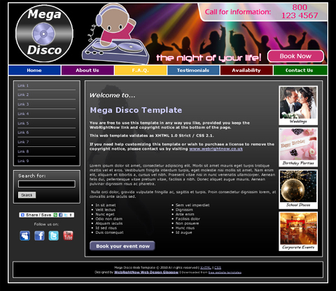 free web template - mega disco DJ
