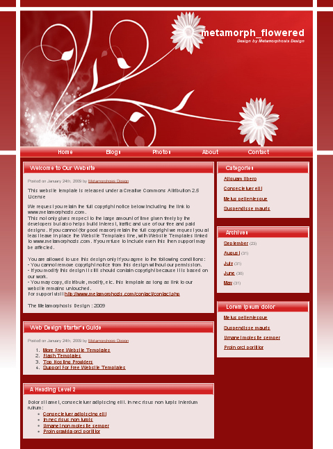 free web template - metamorph_flowered