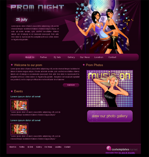 free web template - prom night