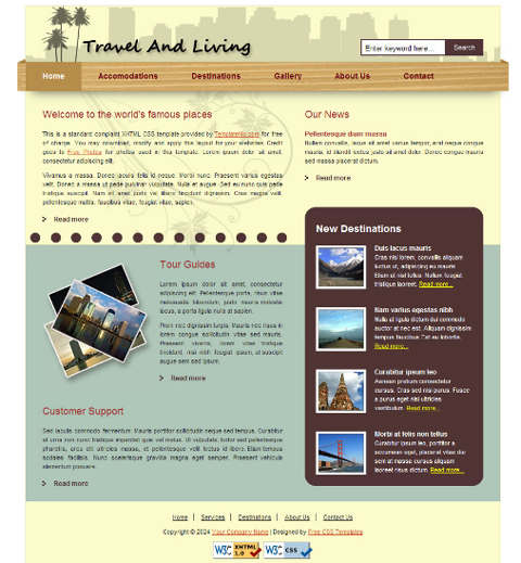 free web template - travel and living
