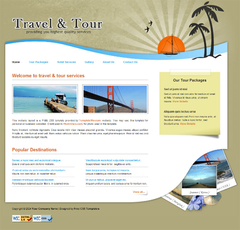 free web template - travel and tour
