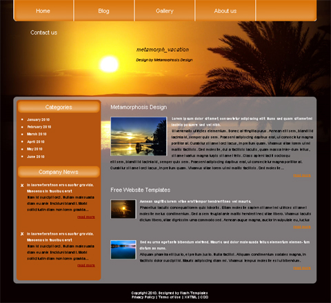 free web template - vacation