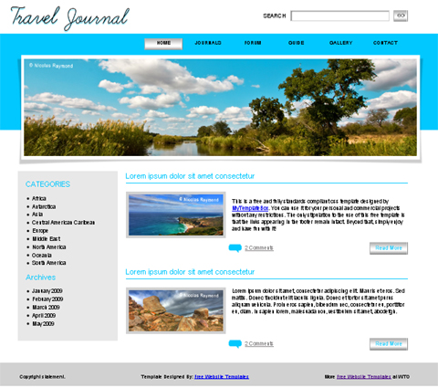 free web template - your travel journal