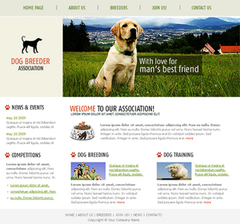 free web template - dog breeder association
