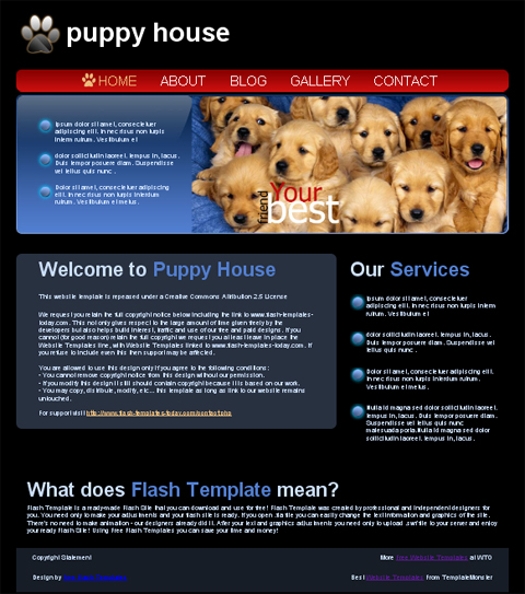free web template - puppy house