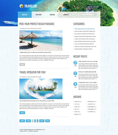 Free Joomla Travel Template