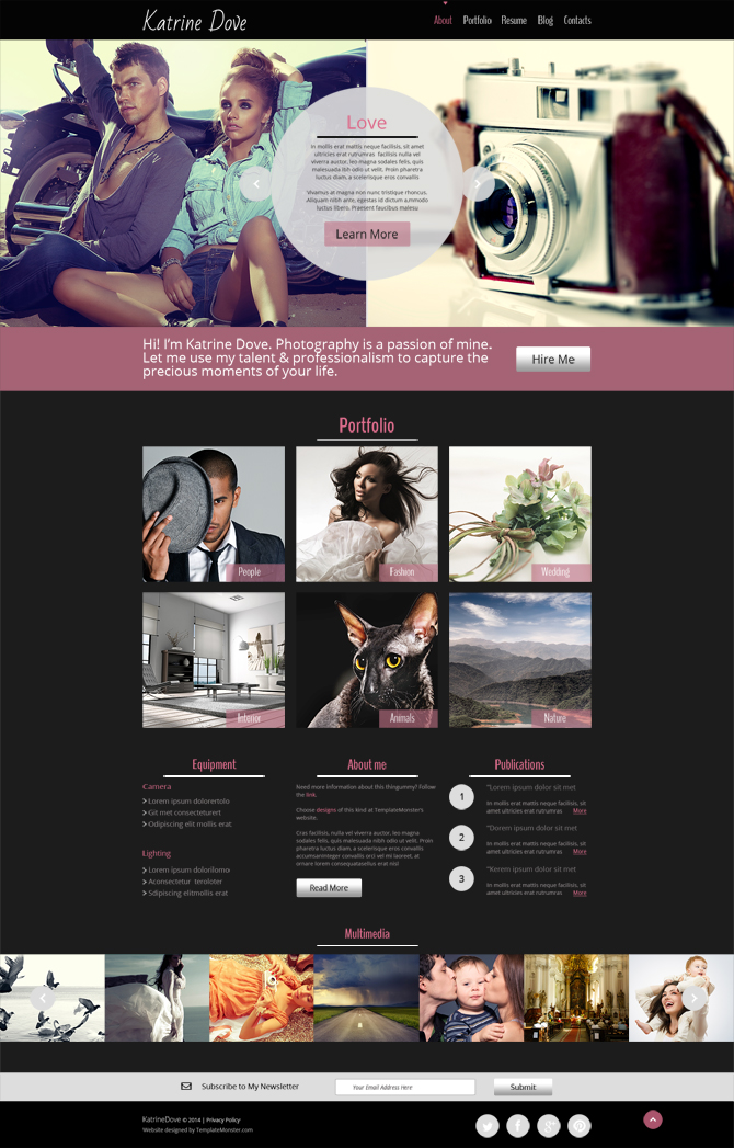 free htm5 theme photography site