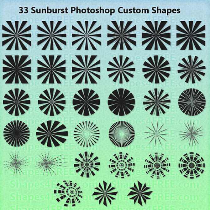 free-sunburst-custom-shapes