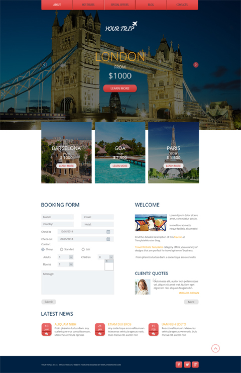 Responsive HTML5 Theme for Travel Agency