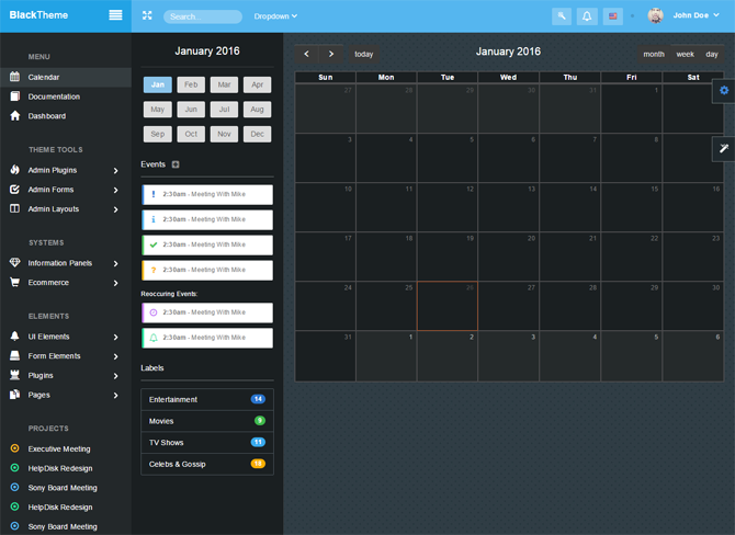 bootstrap admin template