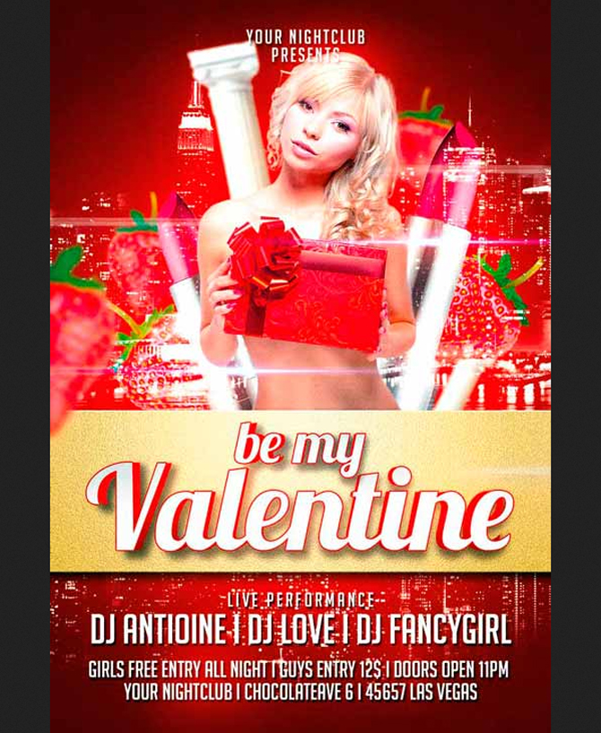 free valentine psd flyers