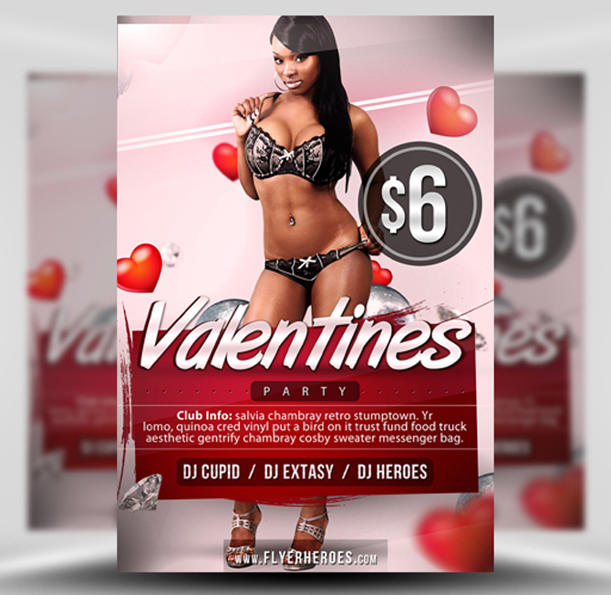 free valentine psd flyers