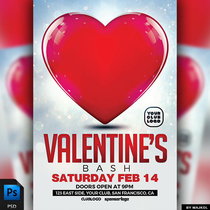 free valentine psd flyers