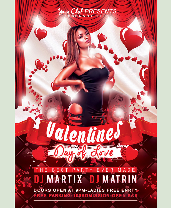 free valentine psd flyers