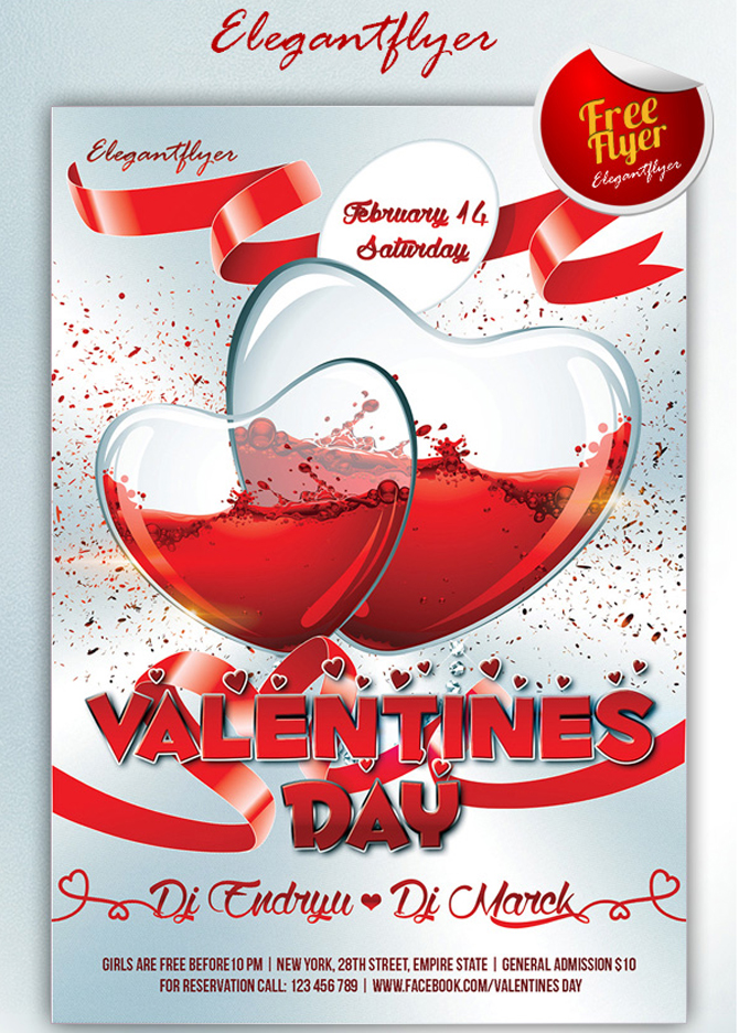 free valentine psd flyers