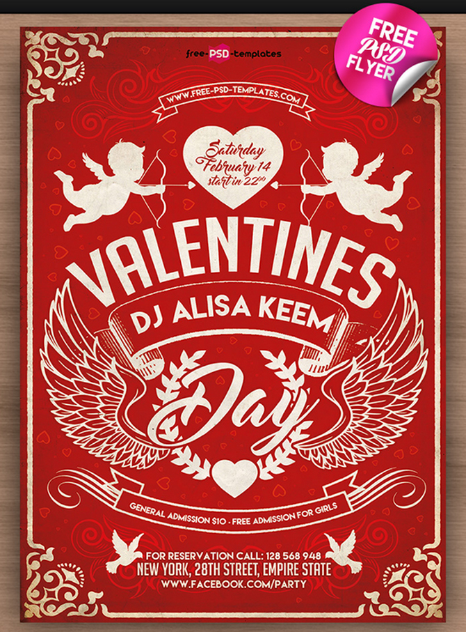 free valentine psd flyers