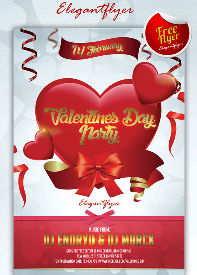 free valentine psd flyers