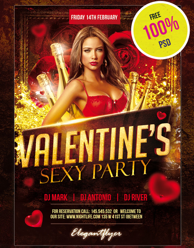 free valentine psd flyers