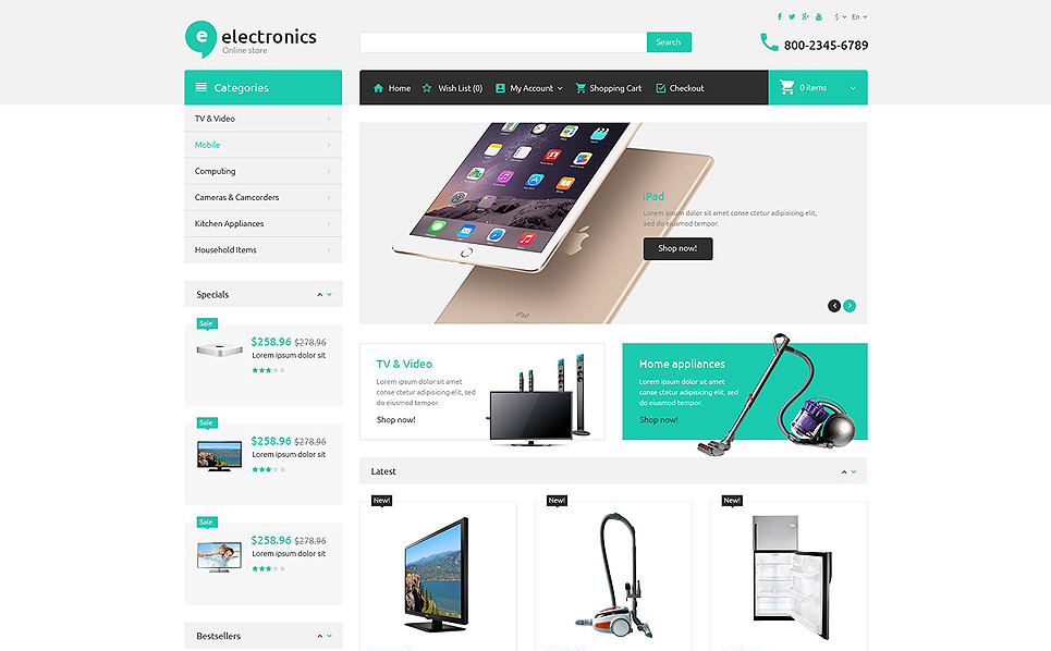 Electronic Store OpenCart Template