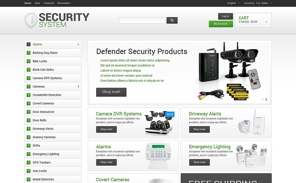 Security System OsCommerce Template
