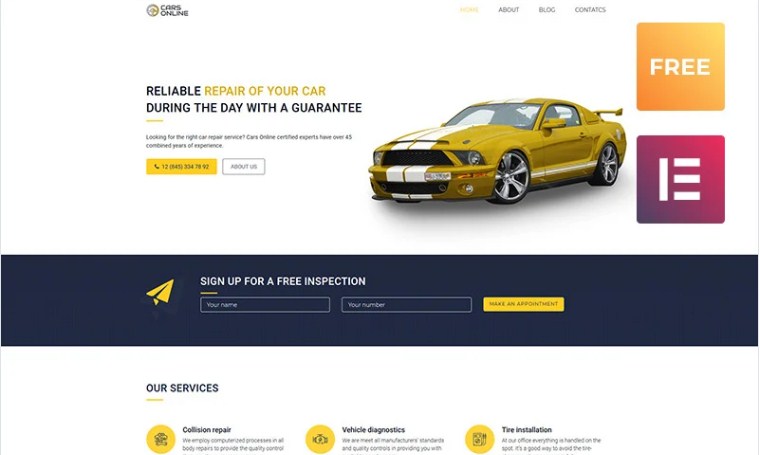 Cars Free WordPress Theme