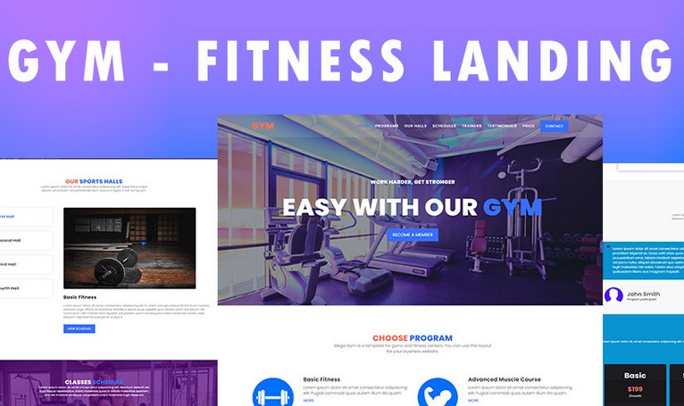 GYM - Free Landing Page Templates