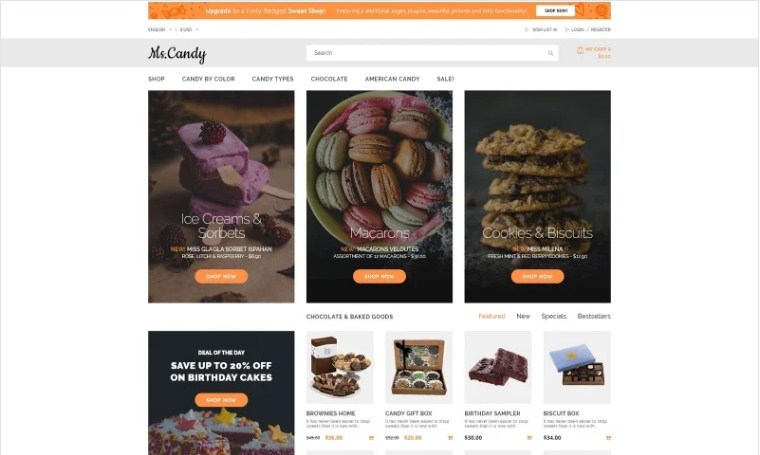 Ms. Candy - OpenCart Free eCommerce website template