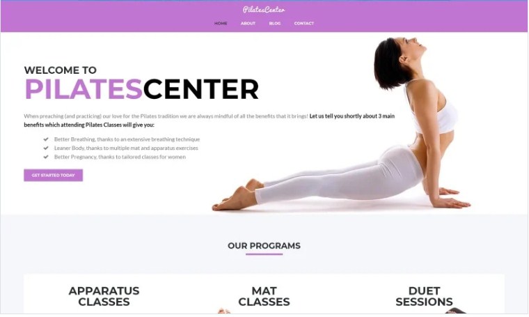 Pilates Center Website Theme