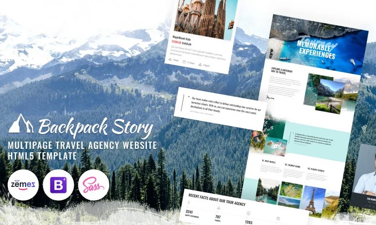 Backpack Story - Free HTML5 Website Templates
