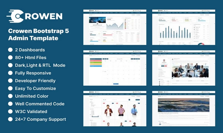 Crowen - Free Admin Templates