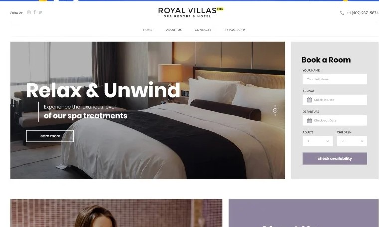 Free Hotel HTML5 Website Template