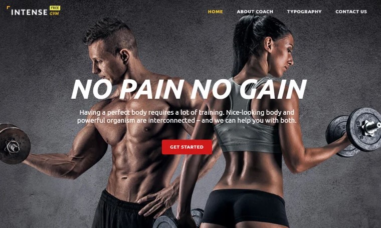 Intense Gym - Free HTML5 Templates