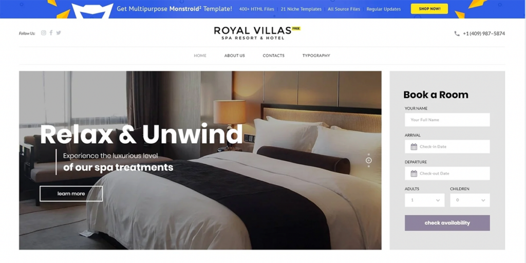 Free Hotel Website Templates