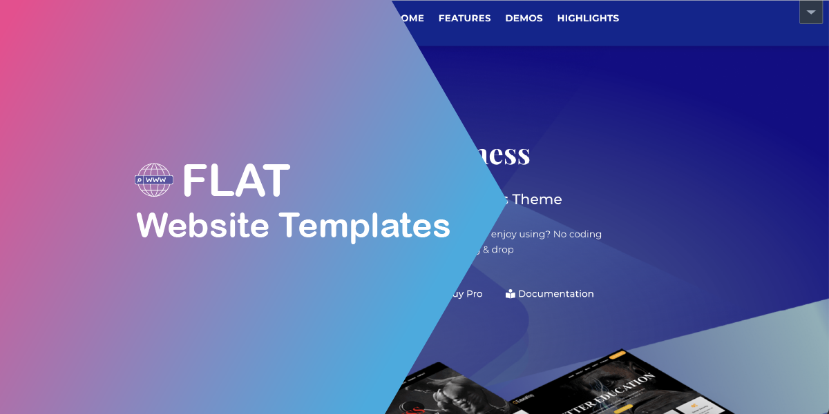 Free Flat Website Themes: Genius is Simplicity. Just Get Online!