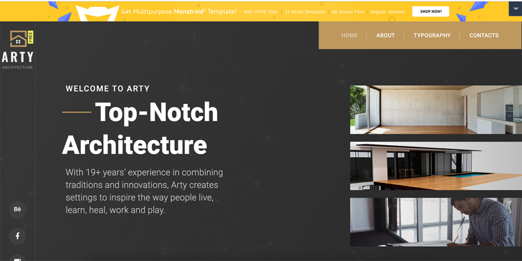 free HTML5 theme for architecture site