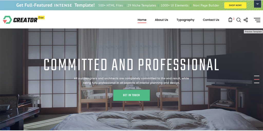 Free HTML5 Theme for Exterior Design