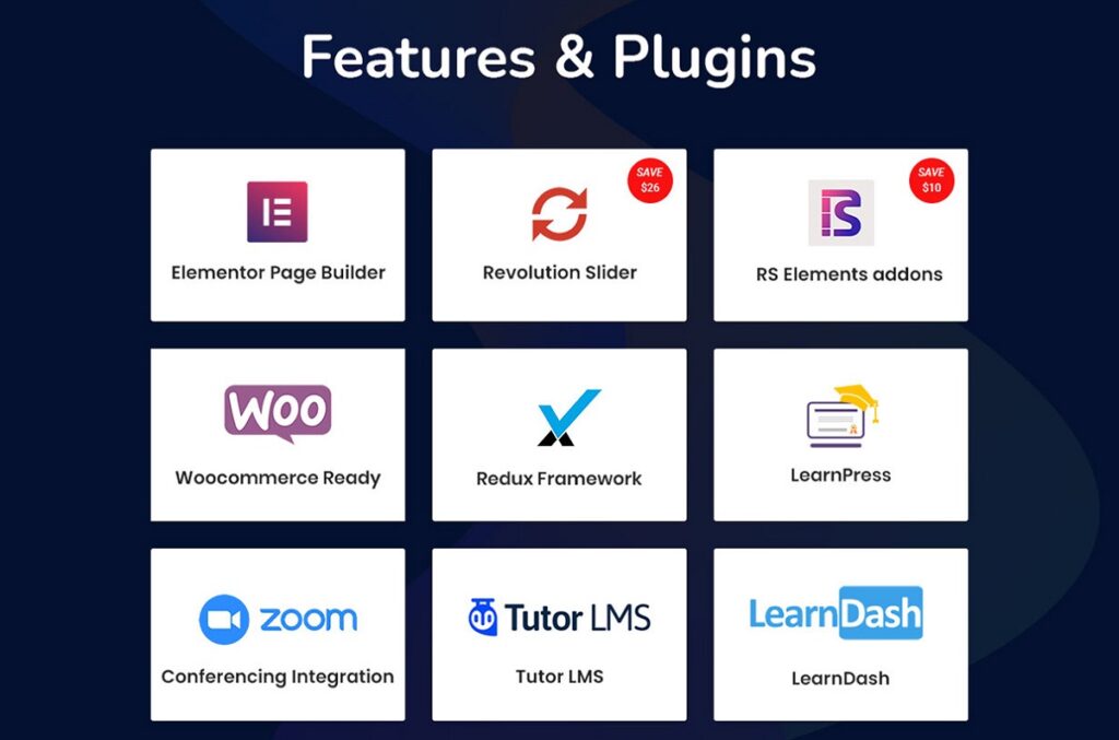 Features plugins.