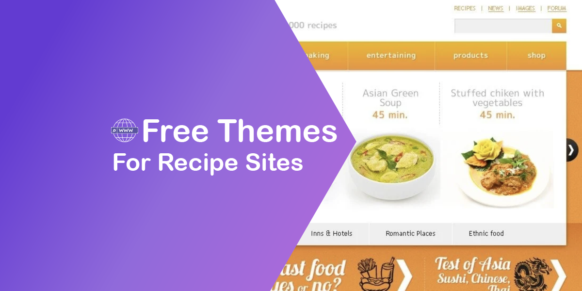 Free Templates for Recipe Sites